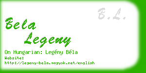 bela legeny business card