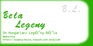 bela legeny business card